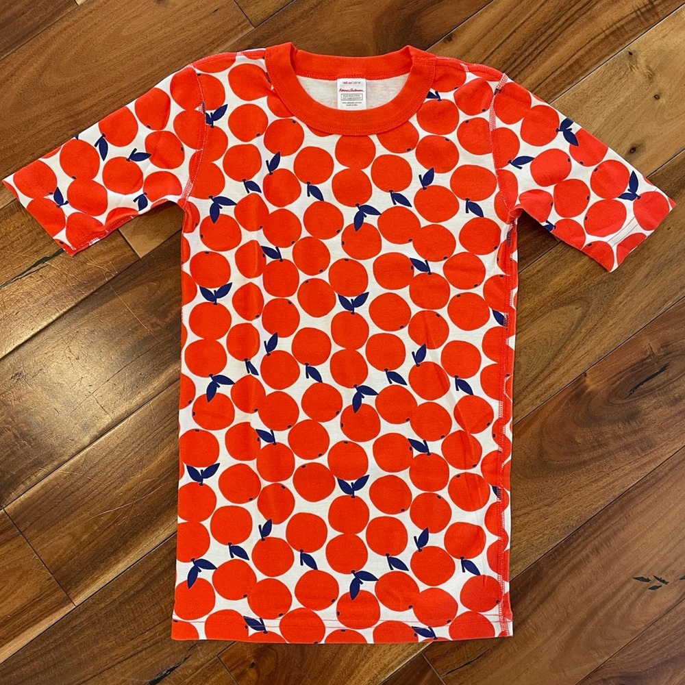 NEW Hanna Andersson Orange and Blue Orange Print Pajama Set Size 160cm / 14 - Picture 7 of 8
